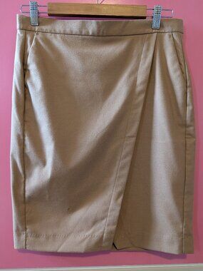 Banana Republic women's pencil wrap skirt in a camel beige